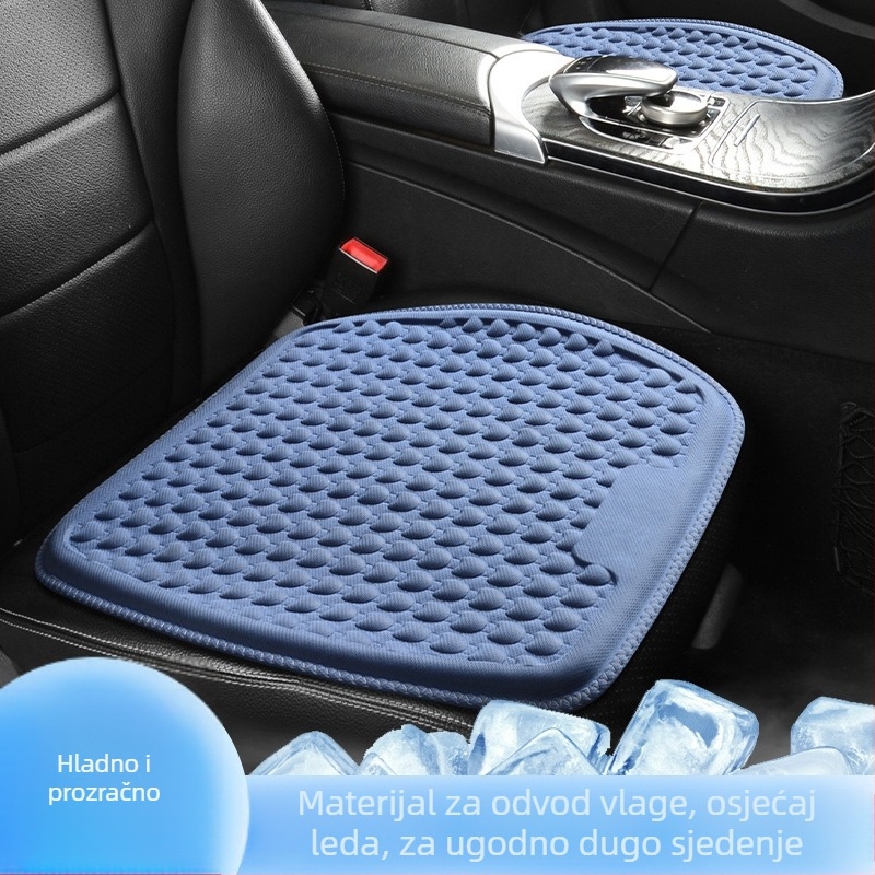 Gel jastuk za sjedenje za ured i automobil, prozračan, gumirana površina, punjenje od baršunaste pamuke, ljetni hlađajući dizajn s ćelijastom strukturom