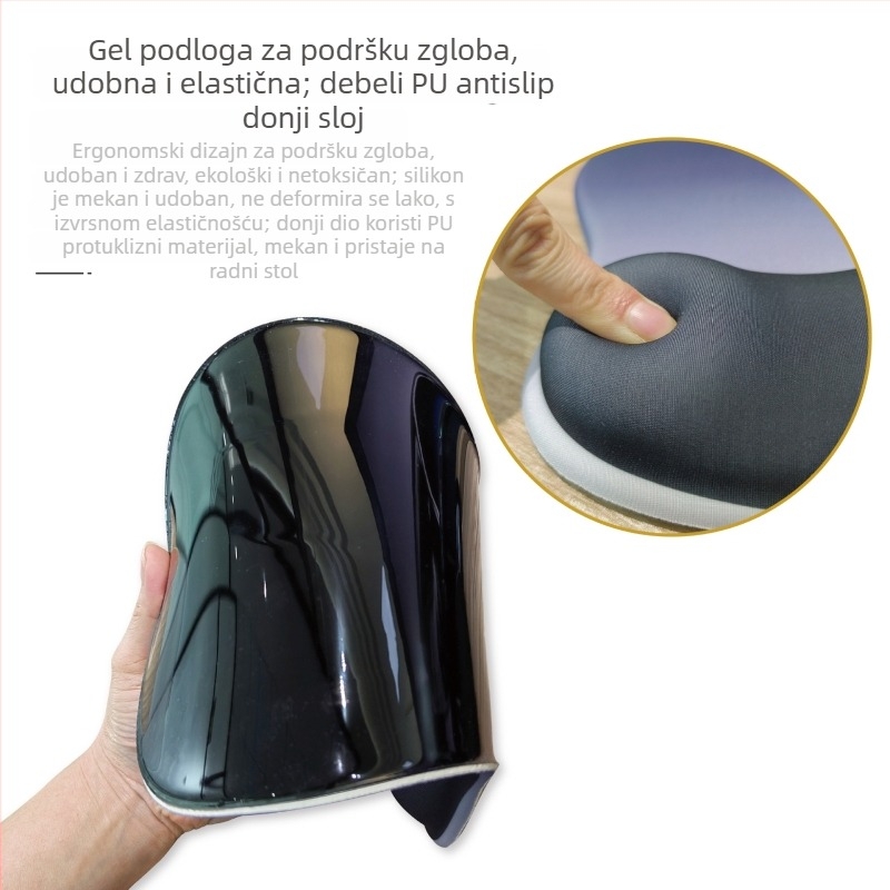Mala podloga za zglob miša, gumena, jednostrana, s trakom za zglob, OEM obrada