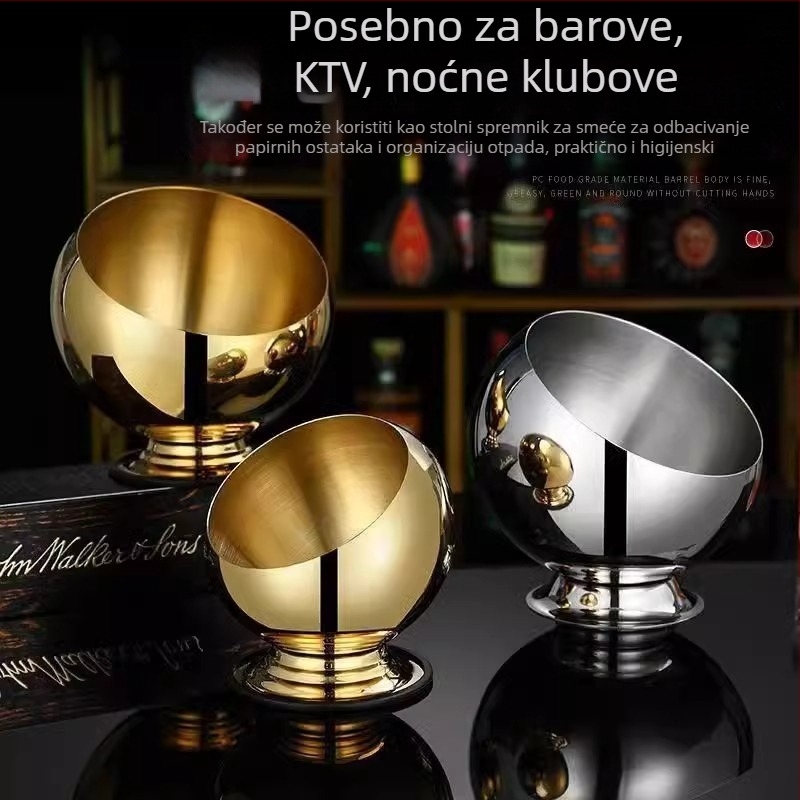Nehrđajući čelični pepeljara - otporna na vjetar, višenamjenski dizajn za bar/KTV/Internet kafić, s mogućnošću pohrane i nagnutom zdjelom