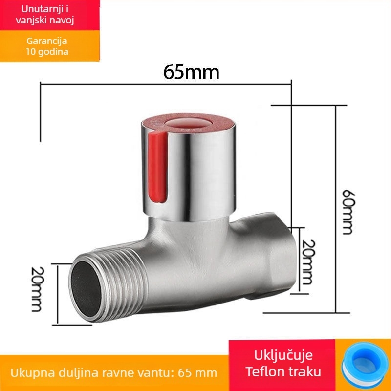Trojputni ventil od nehrđajućeg čelika s navojnim priključkom, radni tlak 1,6 MPa, model 25710