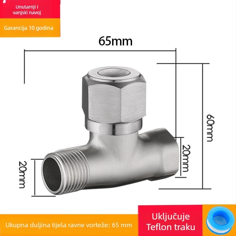 Trojputni ventil od nehrđajućeg čelika s navojnim priključkom, radni tlak 1,6 MPa, model 25710