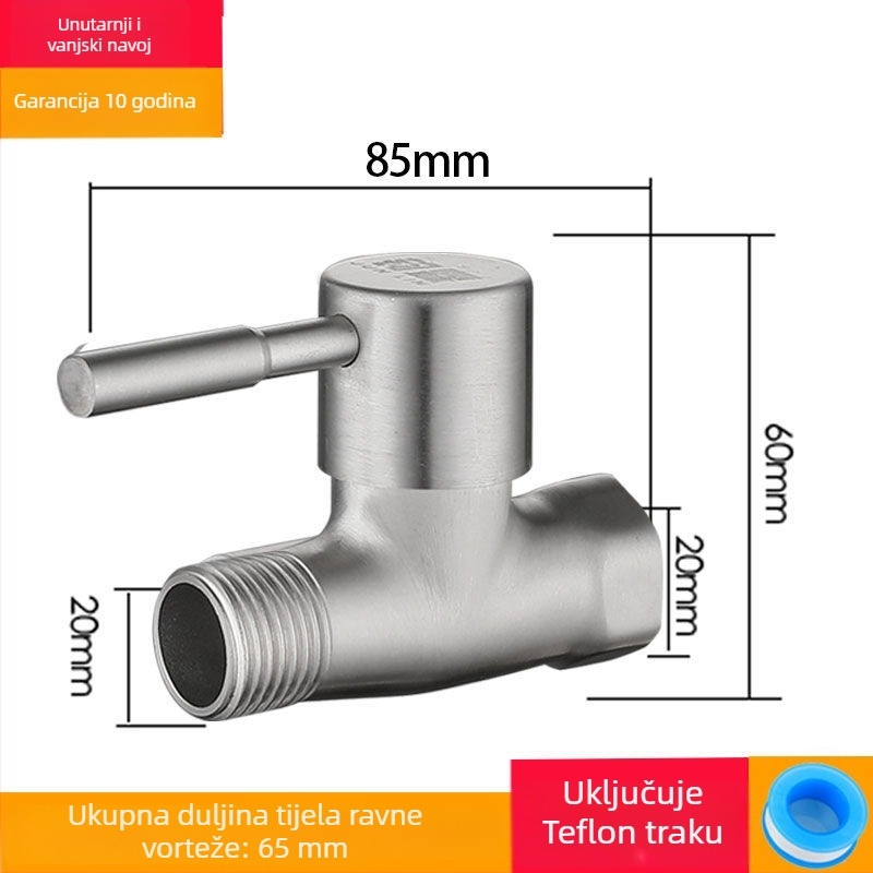 Trojputni ventil od nehrđajućeg čelika s navojnim priključkom, radni tlak 1,6 MPa, model 25710