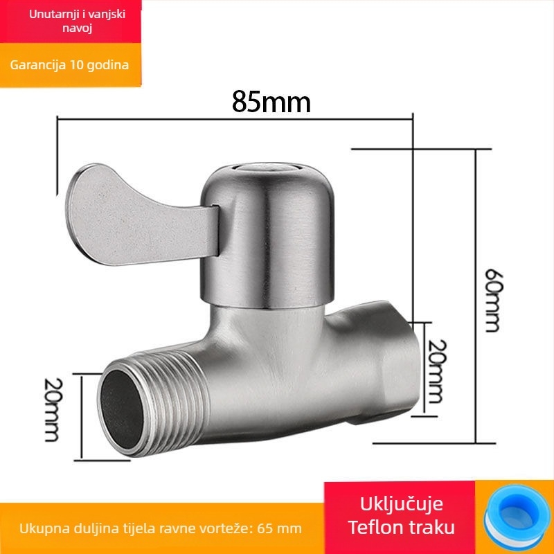 Trojputni ventil od nehrđajućeg čelika s navojnim priključkom, radni tlak 1,6 MPa, model 25710