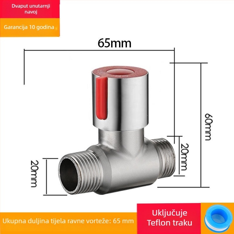 Trojputni ventil od nehrđajućeg čelika s navojnim priključkom, radni tlak 1,6 MPa, model 25710