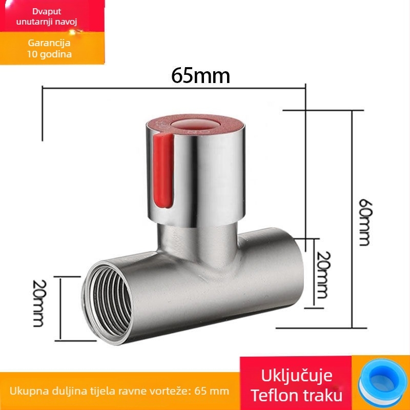 Trojputni ventil od nehrđajućeg čelika s navojnim priključkom, radni tlak 1,6 MPa, model 25710