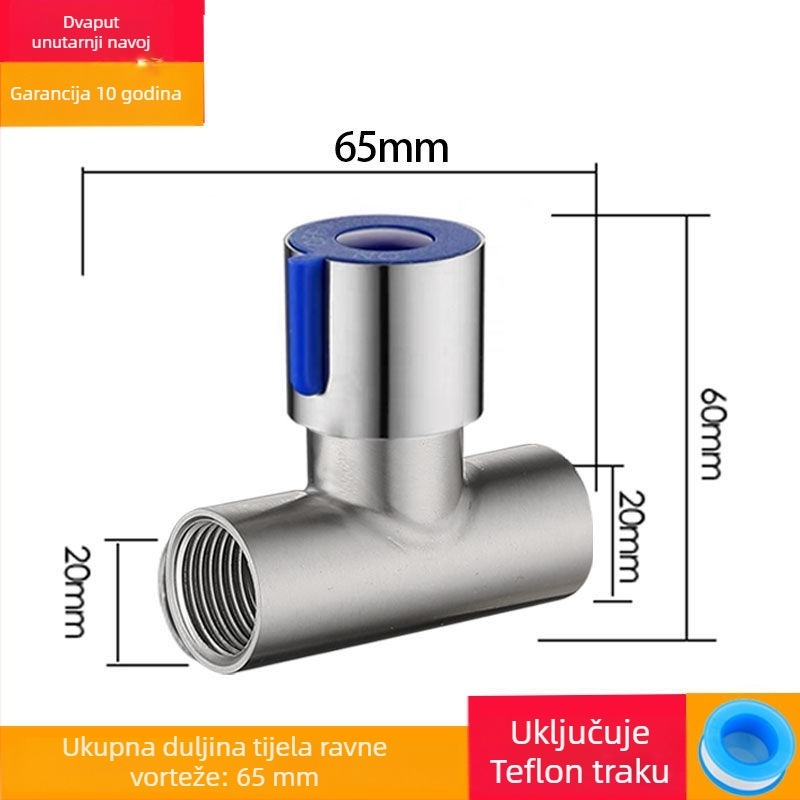 Trojputni ventil od nehrđajućeg čelika s navojnim priključkom, radni tlak 1,6 MPa, model 25710