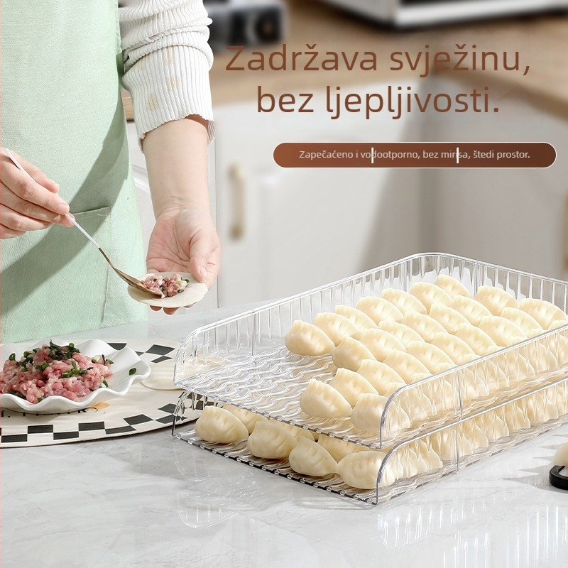 Kutija za knedle s zavjesom, velika kapaciteta, plast za prehrambene svrhe, jednostavan dizajn, višeslojni sustav