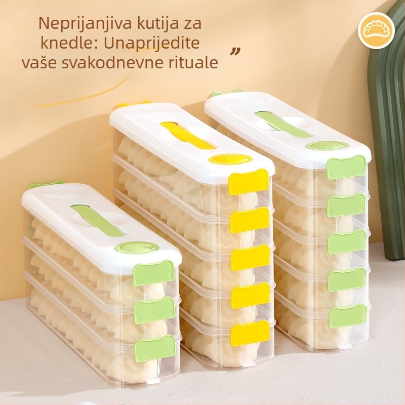 Višeslojna kutija za knedle - PP, prehrambena kvaliteta, zatvara, čuva svježinu