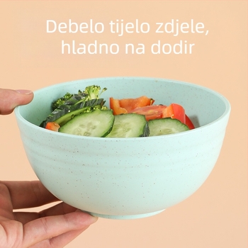 Trodijelni set posuda za čuvanje svježine sa zatvorenim poklopcima, zdjele za salatu za skladištenje u hladnjaku, plastične, otporne na padove
