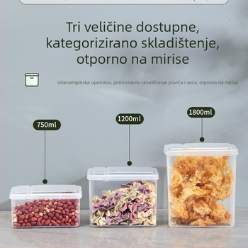 Kutija za skladištenje u hladnjaku, žitarice i grickalice, prozirni plast za hranu, čuva svježinu