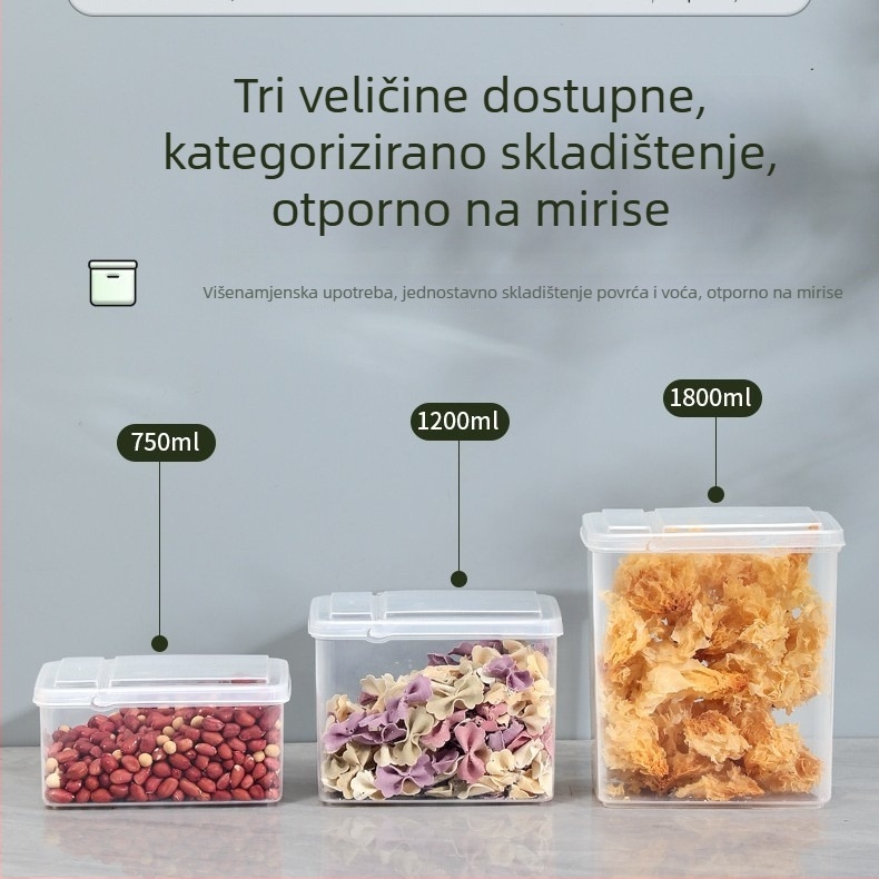 Kutija za skladištenje u hladnjaku, žitarice i grickalice, prozirni plast za hranu, čuva svježinu