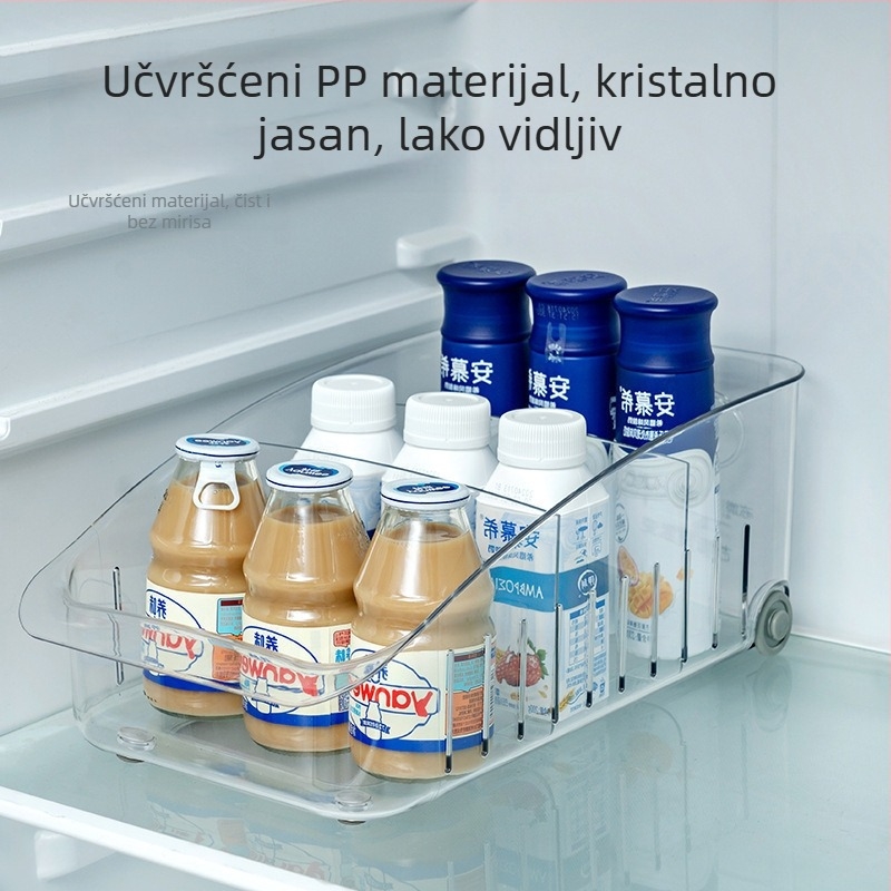 Prozirni organizator za hladnjak s odjeljkom za voće i povrće, PET materijal