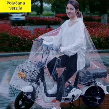 Pončo za bicikl - prozirno PVC, vodootporan PU sloj, višekratna uporaba, za jednu osobu, s logotipom