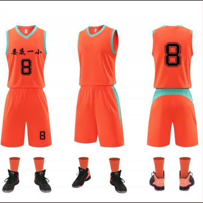 Unisex mladež košarkaška uniforma s prilagođenom otiskom, 100% poliester, brzo se suši i prozračna