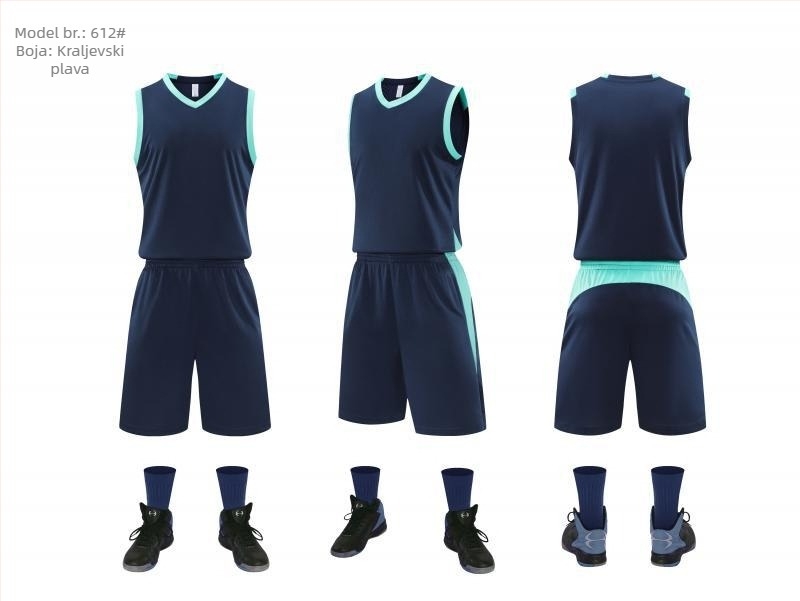 Unisex mladež košarkaška uniforma s prilagođenom otiskom, 100% poliester, brzo se suši i prozračna