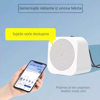 Bluetooth zvučnik za reklame s glasovnim porukama (5W, BT 5.2, 2000–4000mAh, 100 Hz–20 kHz, SNR ≥70 dB)
