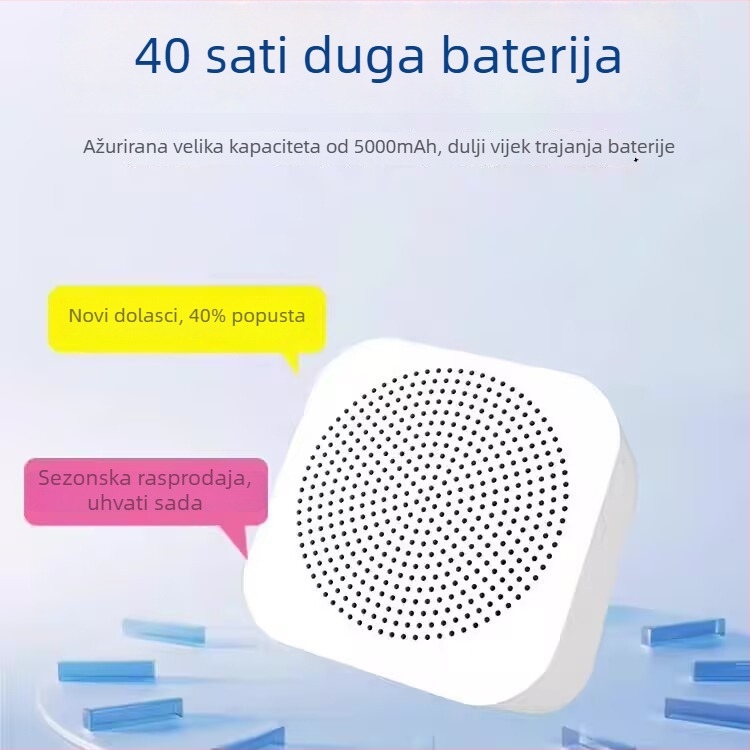 Bluetooth zvučnik za reklame s glasovnim porukama (5W, BT 5.2, 2000–4000mAh, 100 Hz–20 kHz, SNR ≥70 dB)