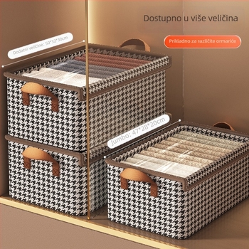 Kutija za odlaganje odjeće s poklopcem, sklopiva od netkanog materijala, 26 L, uzorak mreže, model QH-020