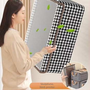 Kutija za odlaganje odjeće s poklopcem, sklopiva od netkanog materijala, 26 L, uzorak mreže, model QH-020