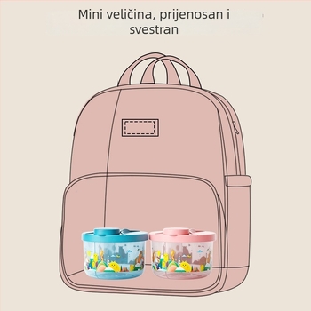 ALGO rotirajuća kutija za bebinu formulu, prijenosna kutija s tri odjeljka za čuvanje mlijeka u prahu