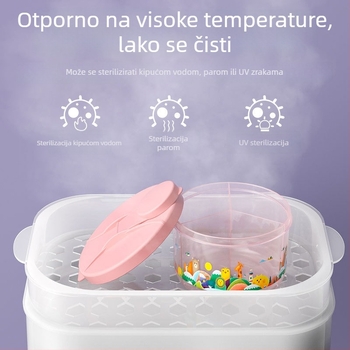 ALGO rotirajuća kutija za bebinu formulu, prijenosna kutija s tri odjeljka za čuvanje mlijeka u prahu