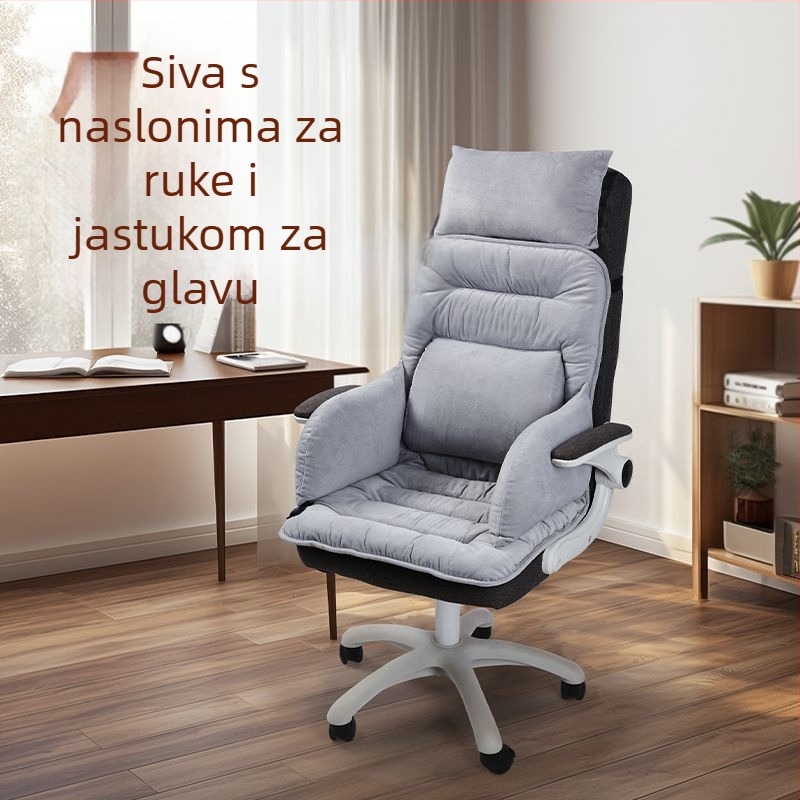 Grijajući jastuk za sjedalo s integriranim naslonom za ured, USB napajanje, gornji dio od prave kože, unisex