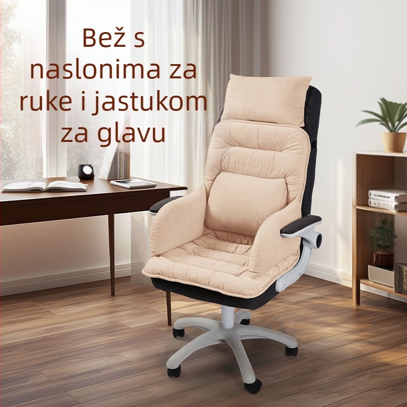 Grijajući jastuk za sjedalo s integriranim naslonom za ured, USB napajanje, gornji dio od prave kože, unisex