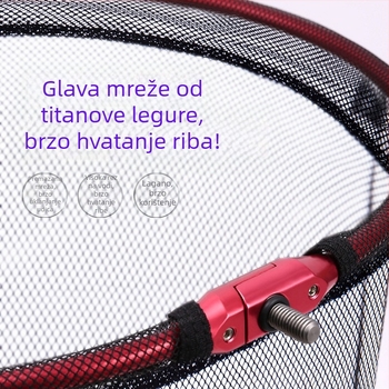 Pole Holder karbonska trokutasta sklopiva glava mreže za ribolov, 8 mm vijak