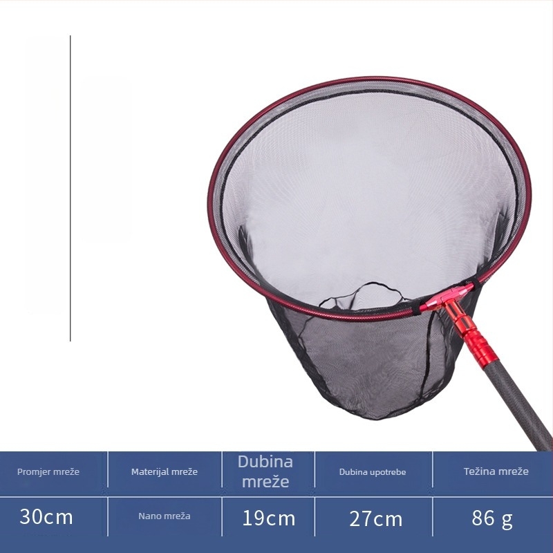 Pole Holder karbonska trokutasta sklopiva glava mreže za ribolov, 8 mm vijak