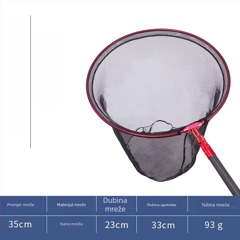 Pole Holder karbonska trokutasta sklopiva glava mreže za ribolov, 8 mm vijak