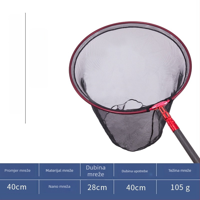 Pole Holder karbonska trokutasta sklopiva glava mreže za ribolov, 8 mm vijak