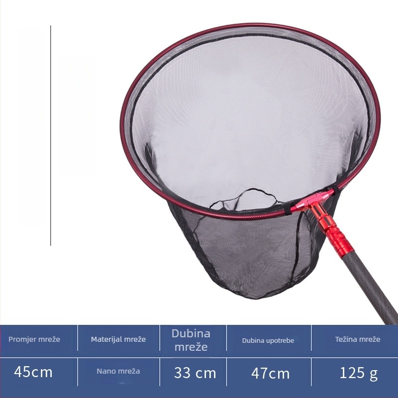 Pole Holder karbonska trokutasta sklopiva glava mreže za ribolov, 8 mm vijak