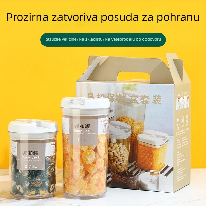 Yixin okrugla plastična posuda za očuvanje svježine, kapacitet 1–2 L, prilagodljiv logotip