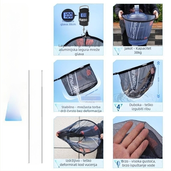 Glava ribarske mreže – aluminijska legura, model Ou Chen, bez marke