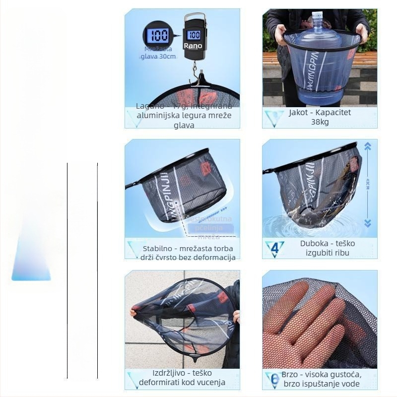 Glava ribarske mreže – aluminijska legura, model Ou Chen, bez marke