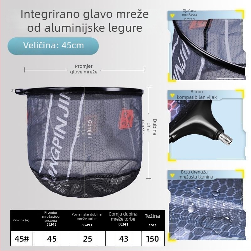 Glava ribarske mreže – aluminijska legura, model Ou Chen, bez marke