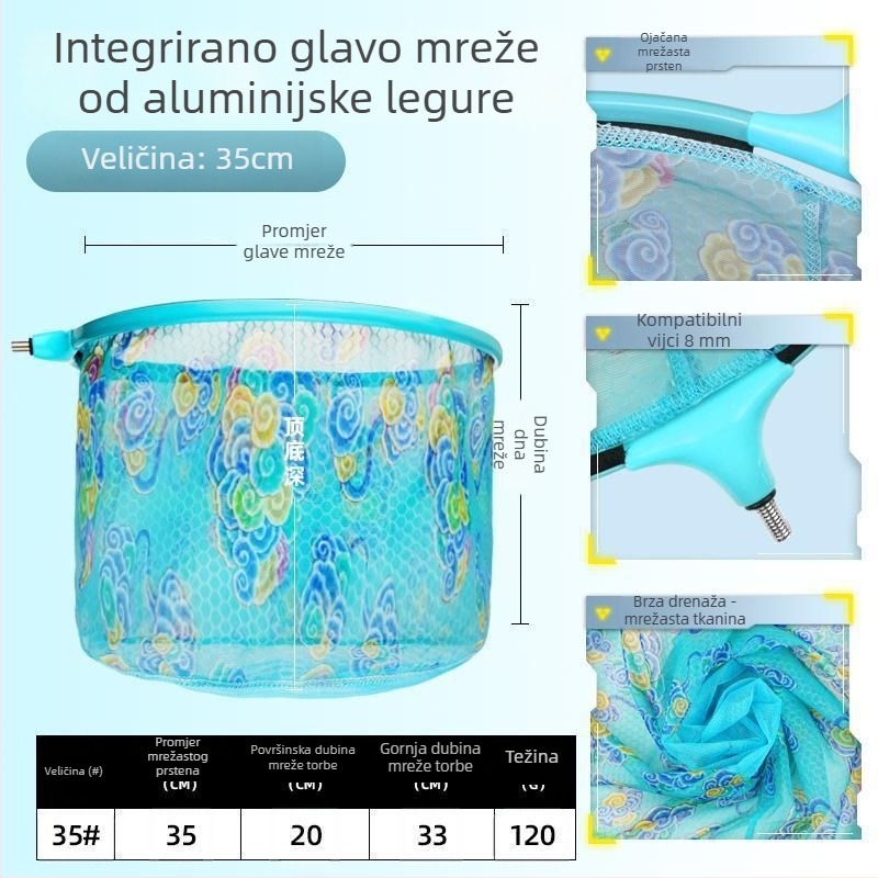 Glava ribarske mreže – aluminijska legura, model Ou Chen, bez marke