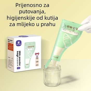 Safety vrećice za skladištenje mlijeka u prahu, jednokratne, prenosne za majčino mlijeko i formulu, 32 vrećica u kutiji, pogodno od rođenja do 3 godine