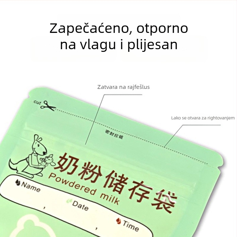 Safety vrećice za skladištenje mlijeka u prahu, jednokratne, prenosne za majčino mlijeko i formulu, 32 vrećica u kutiji, pogodno od rođenja do 3 godine