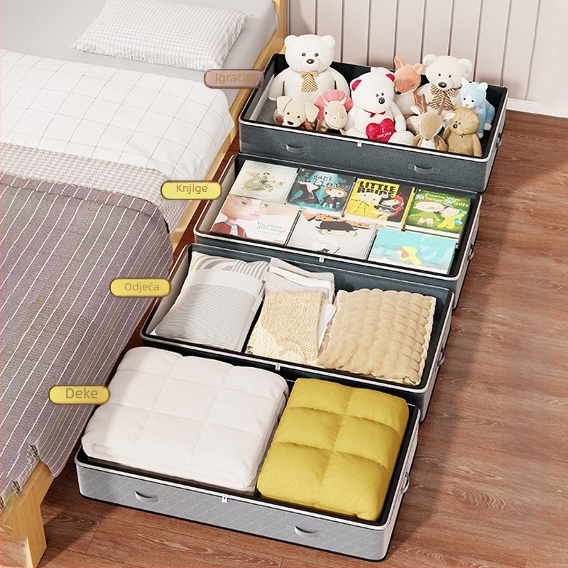 Kutija za pohranu ispod kreveta za odjeću, netkani materijal, 1 L kapacitet, višekorisna, za spavaću sobu