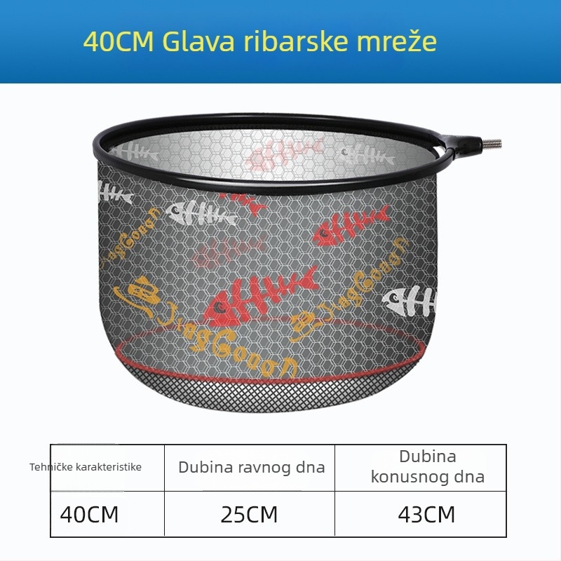 Ultra lagana glava mreže za velike ribe s anti-hakom