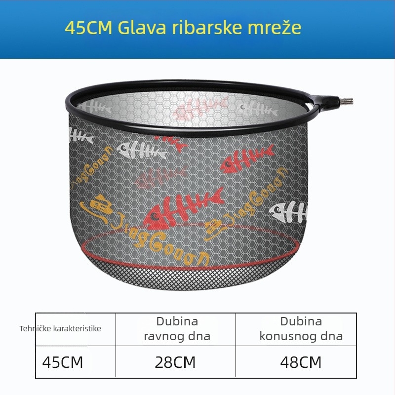 Ultra lagana glava mreže za velike ribe s anti-hakom