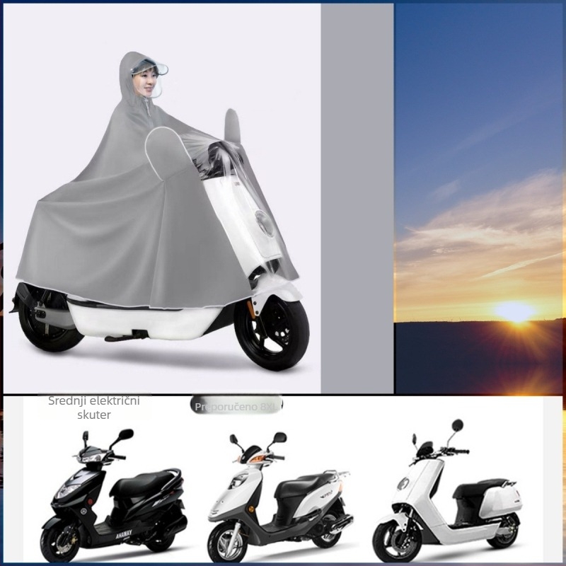 Kišni pončo za motocikl i električno vozilo – debeli Oxford materijal, PU premaz, za dvije osobe