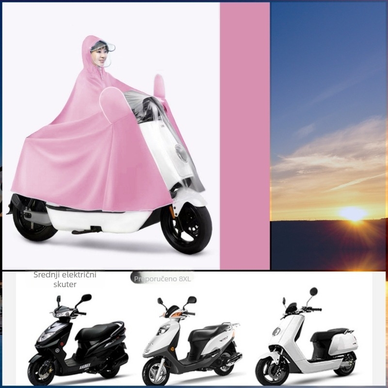 Kišni pončo za motocikl i električno vozilo – debeli Oxford materijal, PU premaz, za dvije osobe