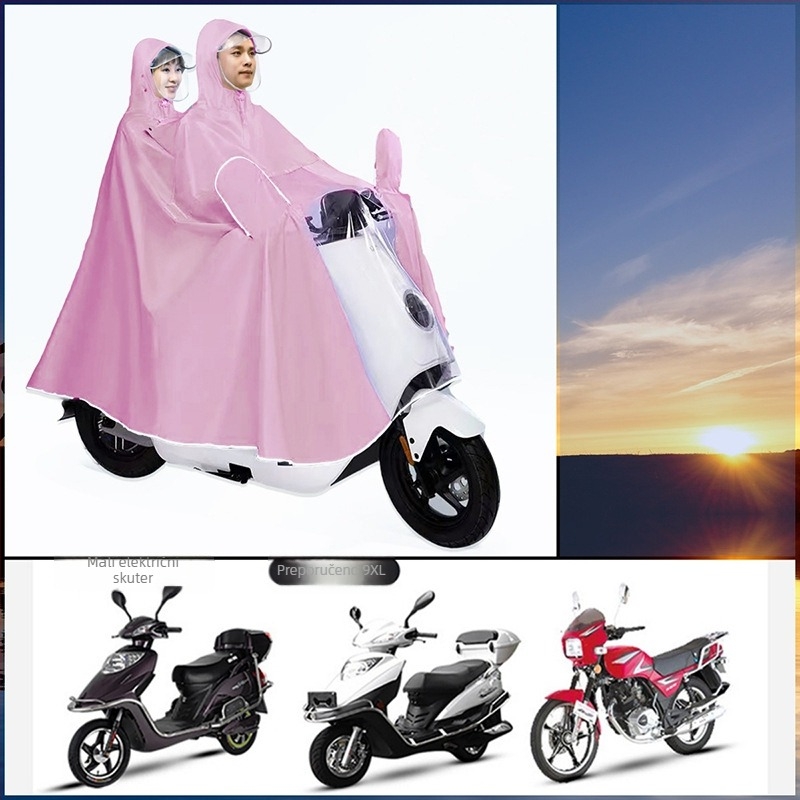 Kišni pončo za motocikl i električno vozilo – debeli Oxford materijal, PU premaz, za dvije osobe