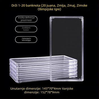 Zaštitna kutija za commemorativne banknote, model Horse wallet, polistiren, protiv plijesni, kapacitet 1–20 listova, mogućnost prilagodbe/logotip