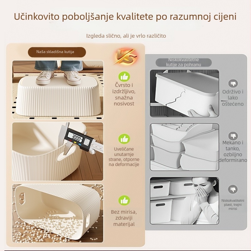 Stolni spremnik za pohranu, model 985, PP materijal, bez poklopca, kapacitet 18 L, moderan minimalistički stil