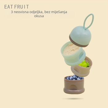 Smoked plastična kutija za mlijeko u prahu za bebe – tri pretinca, tri sloja, velika kapaciteta, za novorođenčad do 3 godine