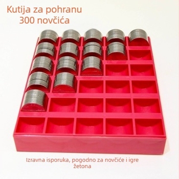 Stolna kutija za novčiće, polipropilenska konstrukcija, model 001, suvremen stil minimalističkog dizajna, ploča za brojanje novčića