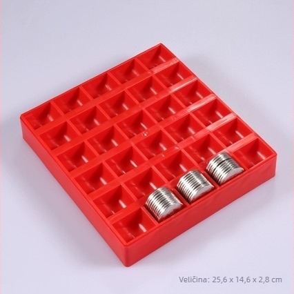 Stolna kutija za novčiće, polipropilenska konstrukcija, model 001, suvremen stil minimalističkog dizajna, ploča za brojanje novčića